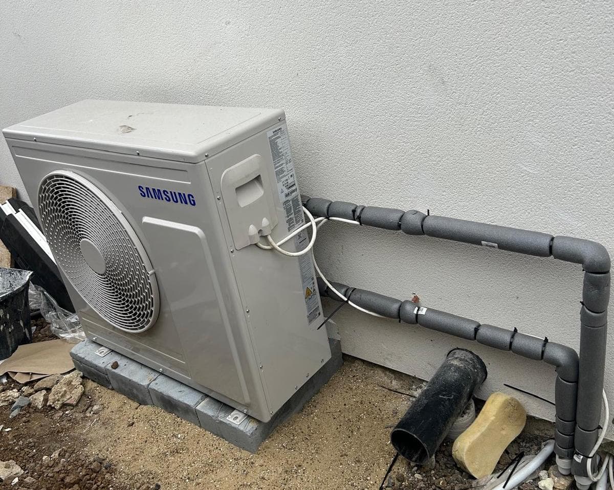 heat pump inside unit installation